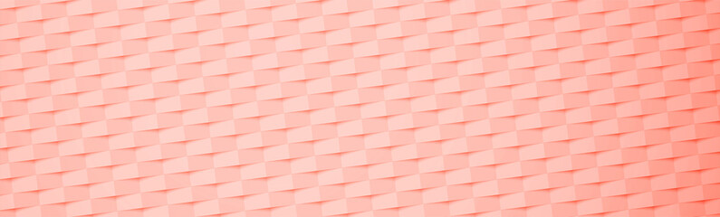 Living coral geometric checkered cover design pattern. Abstract background.