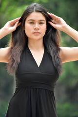 Naklejka premium Pretty Diverse Female With Long Hair