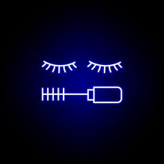 mascara line neon icon. Elements of Beauty and Cosmetics illustration icon. Signs and symbols can be used for web, logo, mobile app, UI, UX