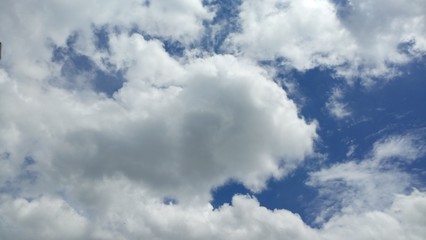 Cloud Formations On A Warm Summer Day Featuring Shades Of White, Silver, Gray and Blue