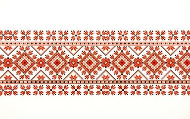 Beautiful traditional Moldavian ornament pattern on a white background - obrazy, fototapety, plakaty