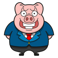 Boss In Jacket Vector On White Background