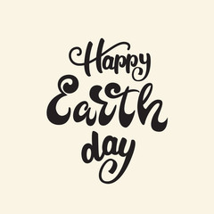 Happy Earth day - lettering banner design. Vector illustration.