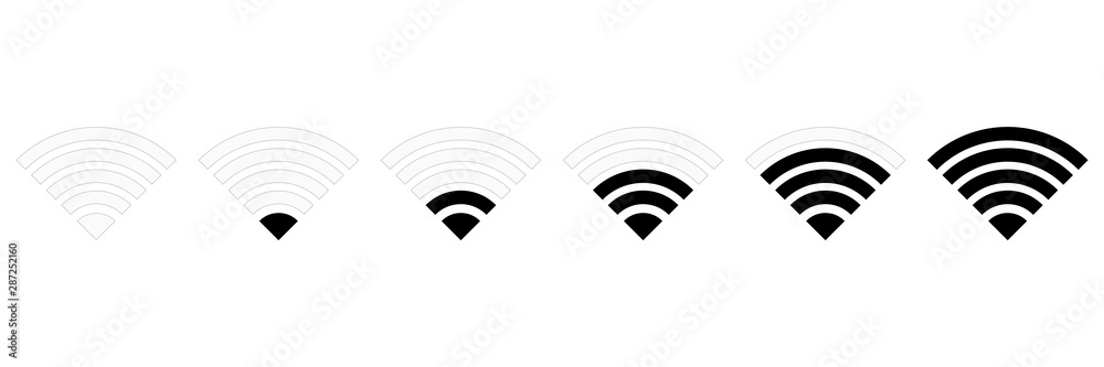 Poster set of wireless intensity sign for web and design
