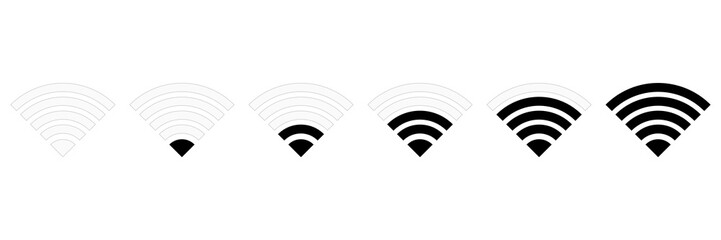 set of wireless intensity sign for web and design - obrazy, fototapety, plakaty