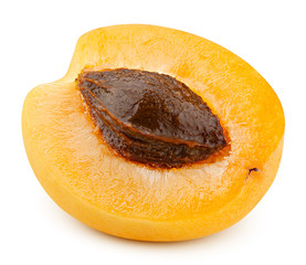 apricot isolated on white background, clipping path, full depth of field