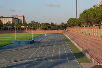 Obraz premium Blue running track