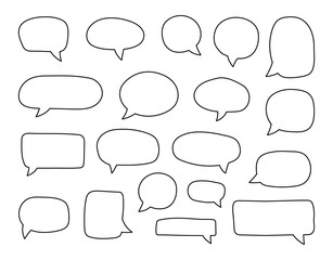 Set of speech bubbles. Blank retro empty comic bubbles. Stickers. Dialog balloons. Vector illustration.