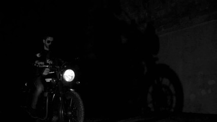 Motorcyclist's shadow