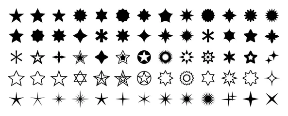 Foto op Canvas Stars set of 65 black icons. Rating Star icon. Star vector collection. Modern simple stars. Vector illustration. © iiierlok_xolms