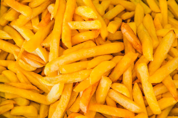 fried potatoes in deep fryer
