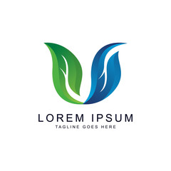 leaf colorful logo template