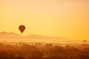 Hot air balloon fly over Bagan
