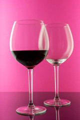 Elegant, expensive red glasses wine for mounting graphic design. Wine concept. 