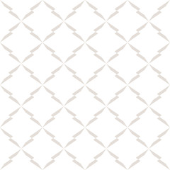 Subtle vector seamless pattern with delicate grid, mesh, lattice. White and beige