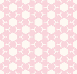 Cute vector geometric seamless pattern in paste; colors, soft pink and white