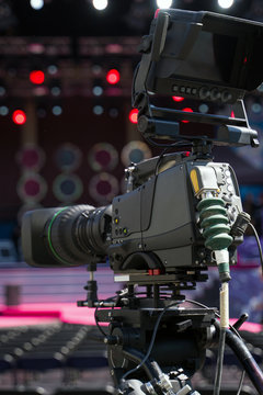 Professional Video Camera Is Ready To Shoot The Concert.