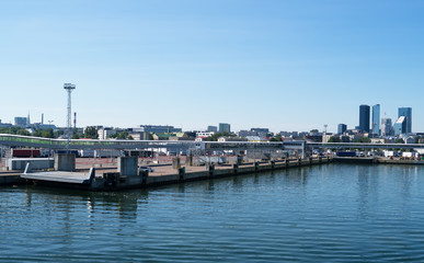 Fototapeta na wymiar Architecture of the sea port in Tallinn, Estonia.