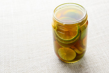 Lemon Honey, Place the lemon in the mason jar, alternating layers of each, A simple homemade cold and flu remedy.