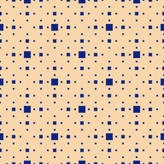 Simple vector minimalist geometric seamless pattern with small squares, dots