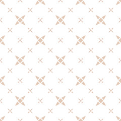 Vector minimalist floral seamless pattern. Subtle beige and white background
