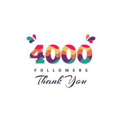 4000 Followers thank you - obrazy, fototapety, plakaty