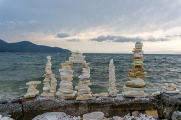 Stone sculpting on the beach