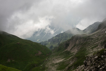 Naklejka na ściany i meble berg großer daumen hiking hike wanderung allgäu alpen