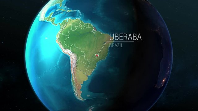 Brazil - Uberaba - Zooming from space to earth