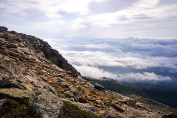 A day above the clouds at the top of the Peñarala mountain in Madrid, a mountaineering and adventure excursion.