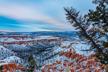 Hoodoos in Snow from Sunrise Point, Bryce Canyon National Park