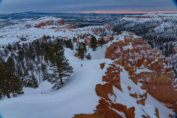 Winter in Bryce Canyon at Sunrise from Sunrise Point