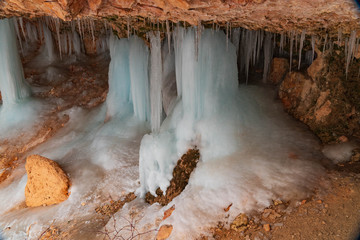 Icicles in Mossy Cave, Water Canyon, Bryce National Park