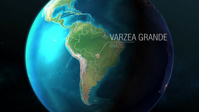 Brazil - Varzea Grande - Zooming from space to earth