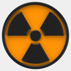 Radioactive 3d sign. 3d rendering