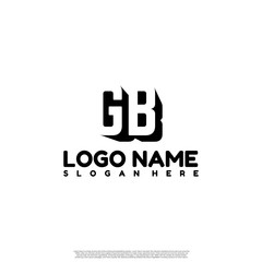 GB Letter Initial Logo Design in shadow shape design concept. 