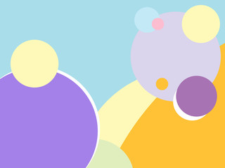 background. Pencil and crayon like kid drawn colorful round design elements. pastel chalk circle background.