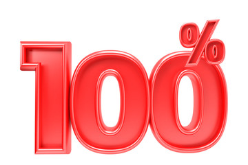 100 percent off. Isolated 3D render on white background