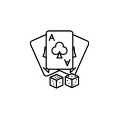Card, chips, casino icon. Element of casino icon