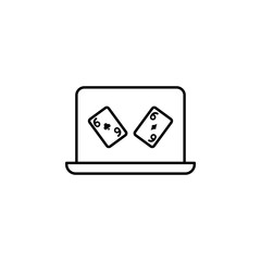 Online bet, laptop, casino icon. Element of casino icon