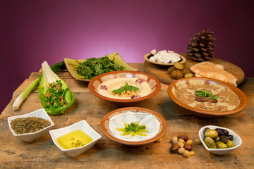 Hummous with falafel the Middle East  food 