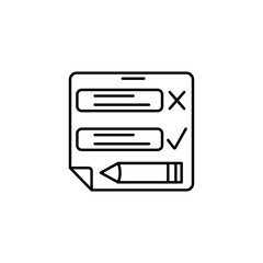 Education exam pencil report icon. Element of distance education line icon