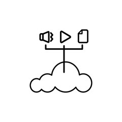 Audio cloud file video online icon. Element of distance education line icon