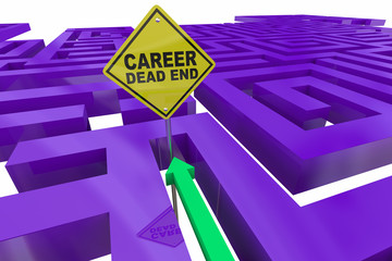Career Dead End Sign No Promotion Job Advancement Maze 3d Illustration