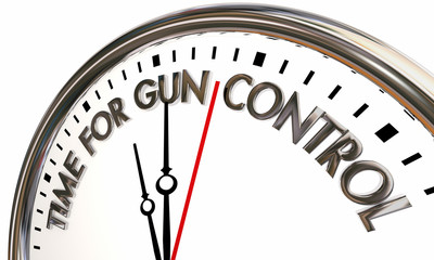 Obraz na płótnie Canvas Time for Gun Control Laws Pass New Legislation Clock 3d Illustration