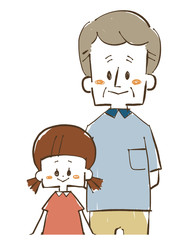 祖父と孫-笑顔