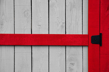 Beautiful Abstract Barn Door Grey and Red