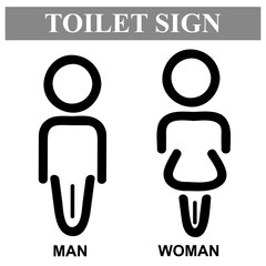 Simple Vector, Icon Style, Toilet Sign for Male and Female
