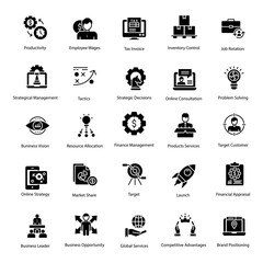 Business And Finance Solid Icons Pack 