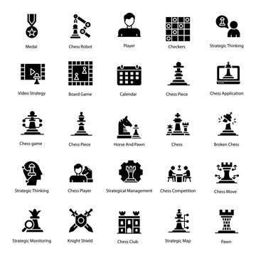 Strategy Game Solid Icons Pack 
